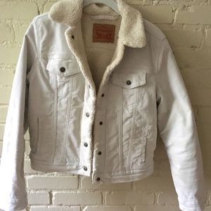 Levi’s Cream Sherpa Denim Jacket